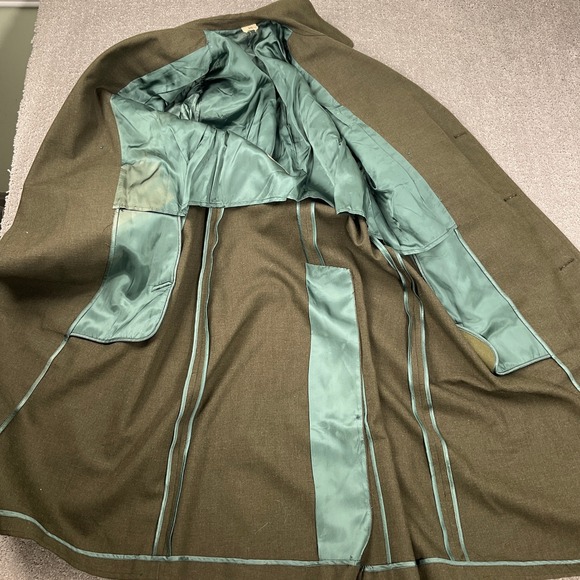 Abate US Marine Corps Overcoat Men 36R Green Military Dress Serge Coat Wool VTG - Picture 6 of 12